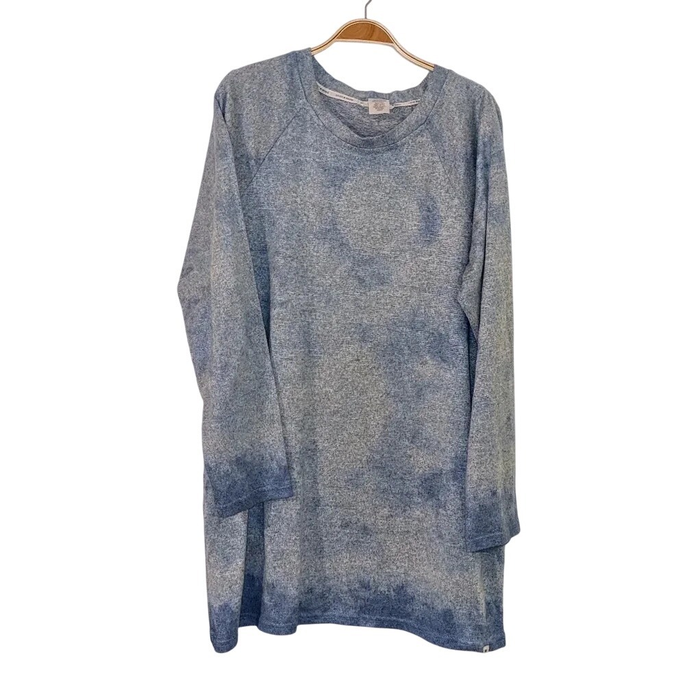 Lucky Brand Women's Blue Tie Dye Long Sleeve Knit Dress Size L